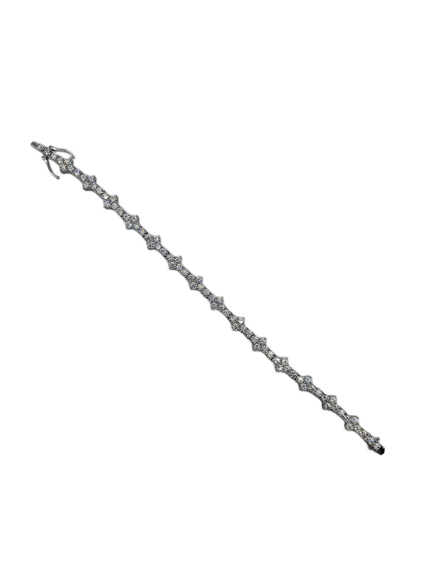 3mm Moissanite Cross-Link Tennis Bracelet