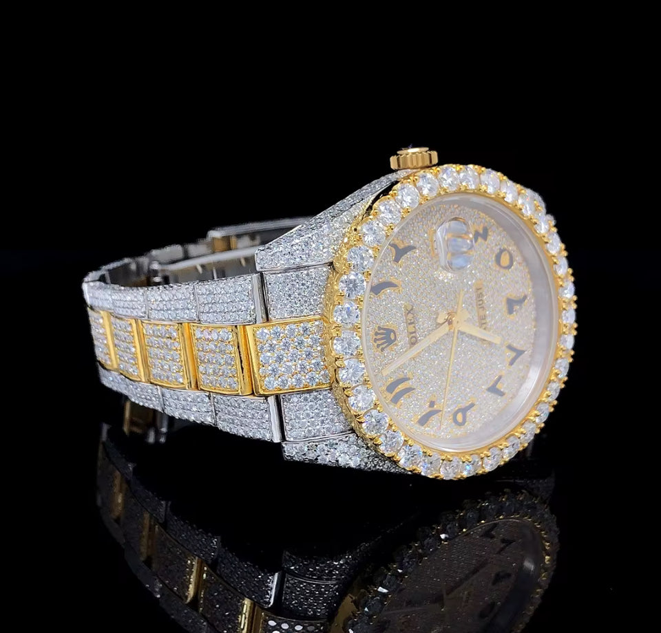 RX DJ Two tone Yellow & White Moissanite Watch