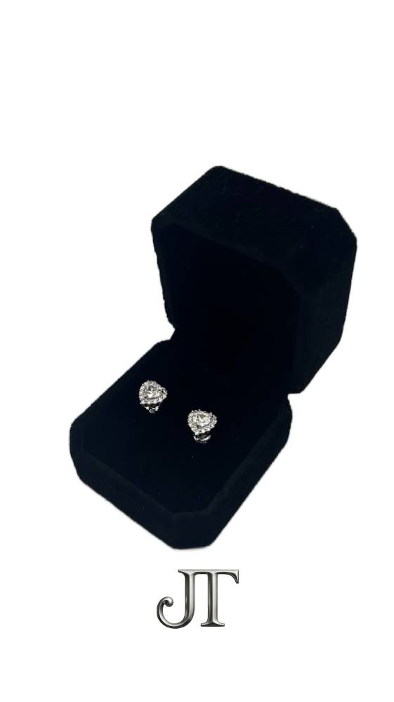 Iced Heart – 2.5 Carat VVS1 Lab Stone Heart Earrings
