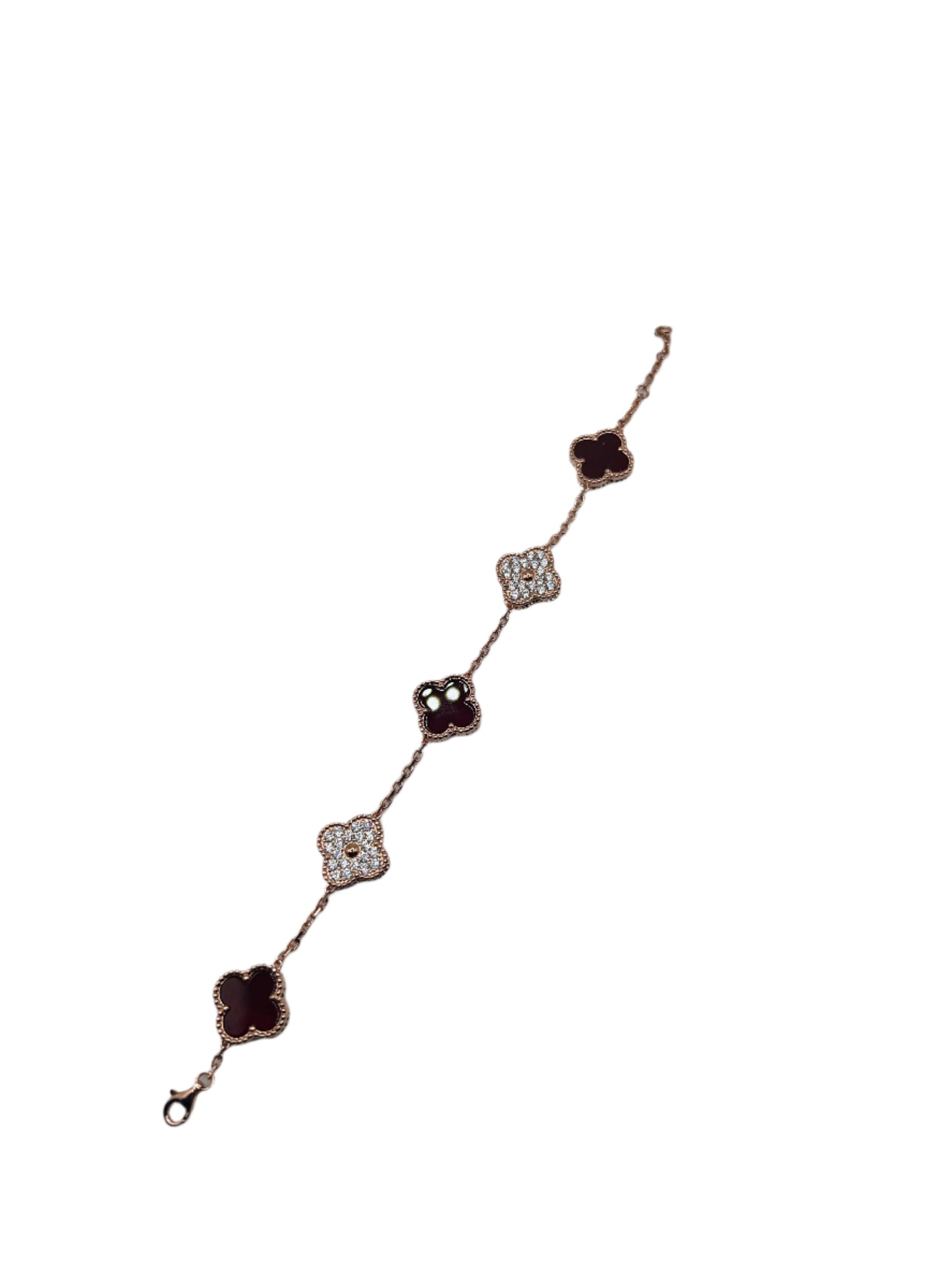 Clover Moissanite Bracelet - 18K Gold / Rose Gold / White Gold Over .925 Silver