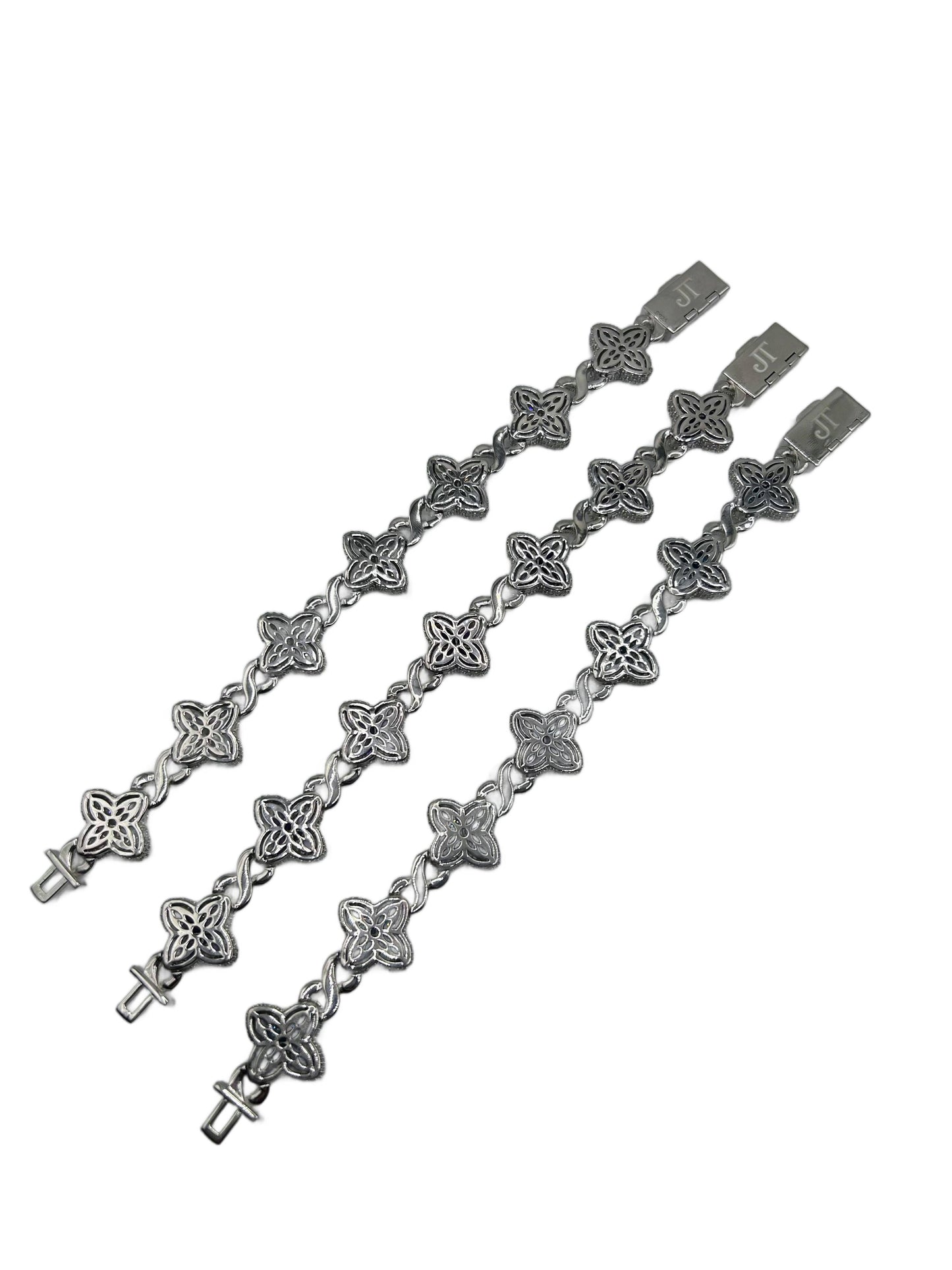 19mm Marquise Cut Infinity Link Bracelet .925 Silver