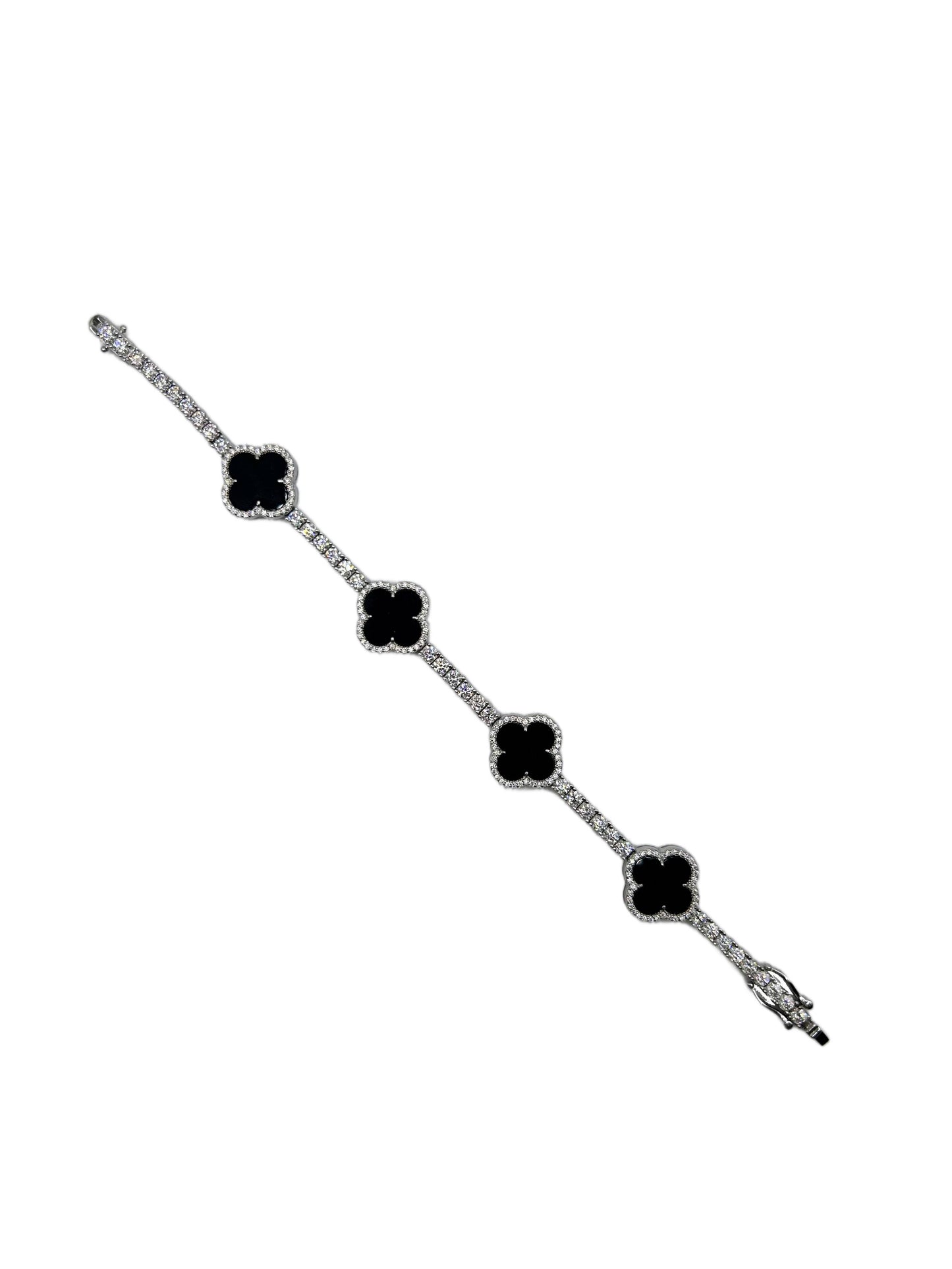 3mm Clover Moissanite Tennis Bracelet