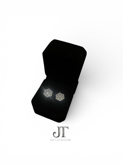 12mm VVS1 Lab Stone Avalanche Cluster Studs – 4 Carat Total