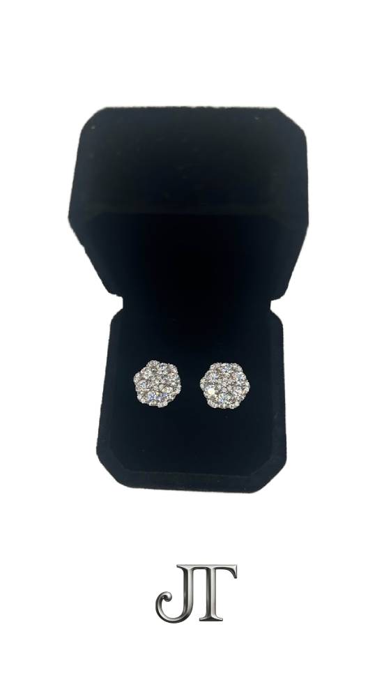12mm VVS1 Lab Stone Avalanche Cluster Studs – 4 Carat Total