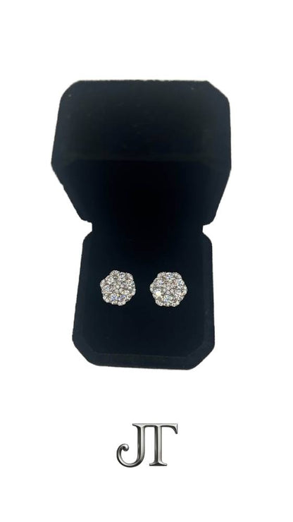 12mm VVS1 Lab Stone Avalanche Cluster Studs – 4 Carat Total