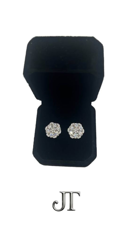 12mm VVS1 Lab Stone Avalanche Cluster Studs – 4 Carat Total