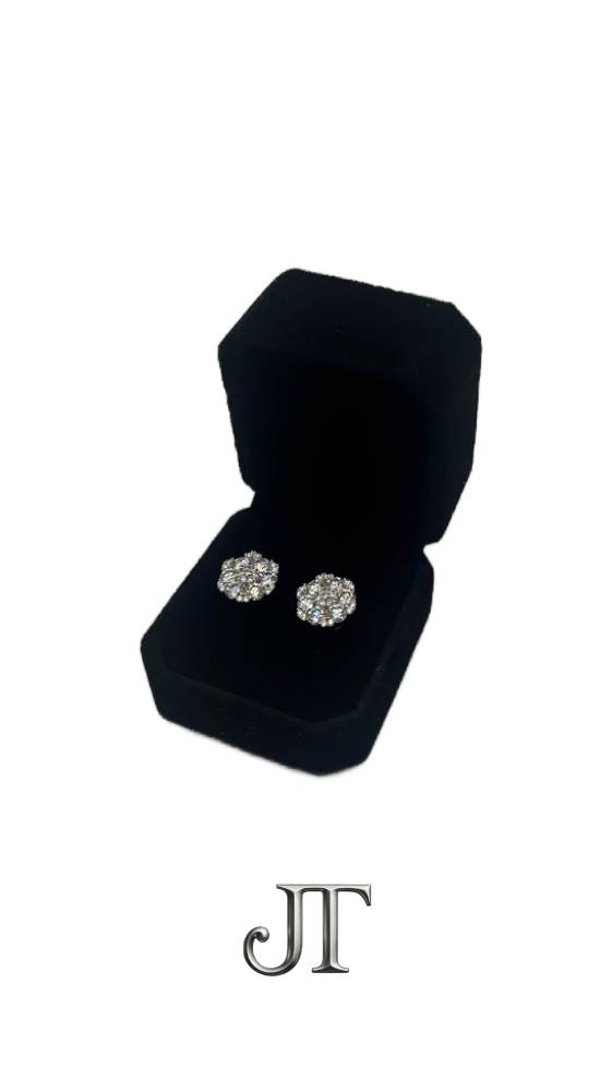 12mm VVS1 Lab Stone Avalanche Cluster Studs – 4 Carat Total
