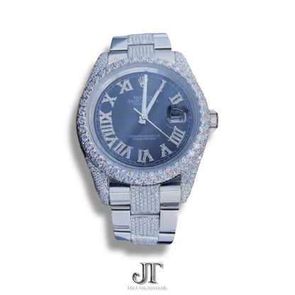 RX OP Black Dial Moissanite Watch