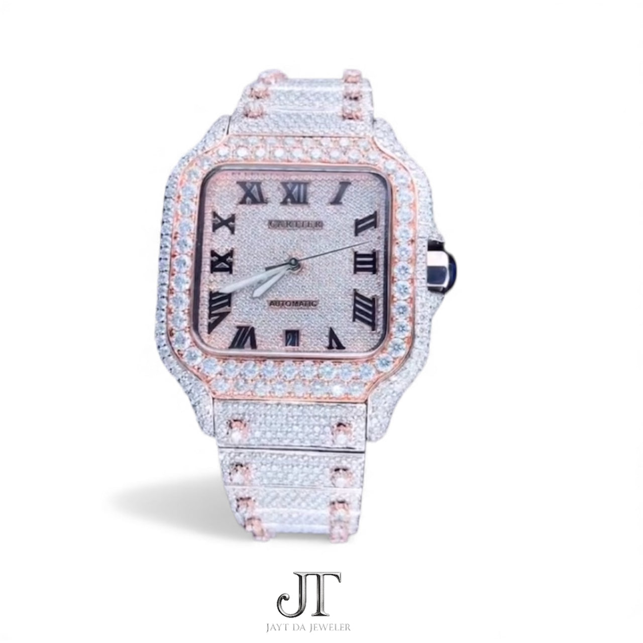 CS Two Tone Rose & White Moissanite Watch
