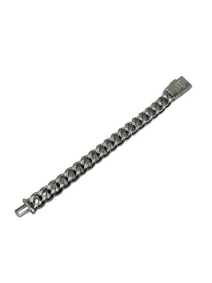 15mm Moissanite Cuban Bracelet .925 Silver