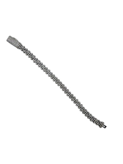 8mm Cross-Link Moissanite Cuban Bracelet