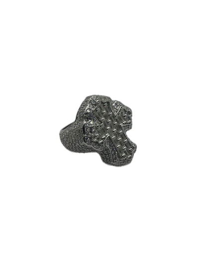 Holy Cross Moissanite Ring – Iced-Out Baguette & Round Cut in .925 Silver