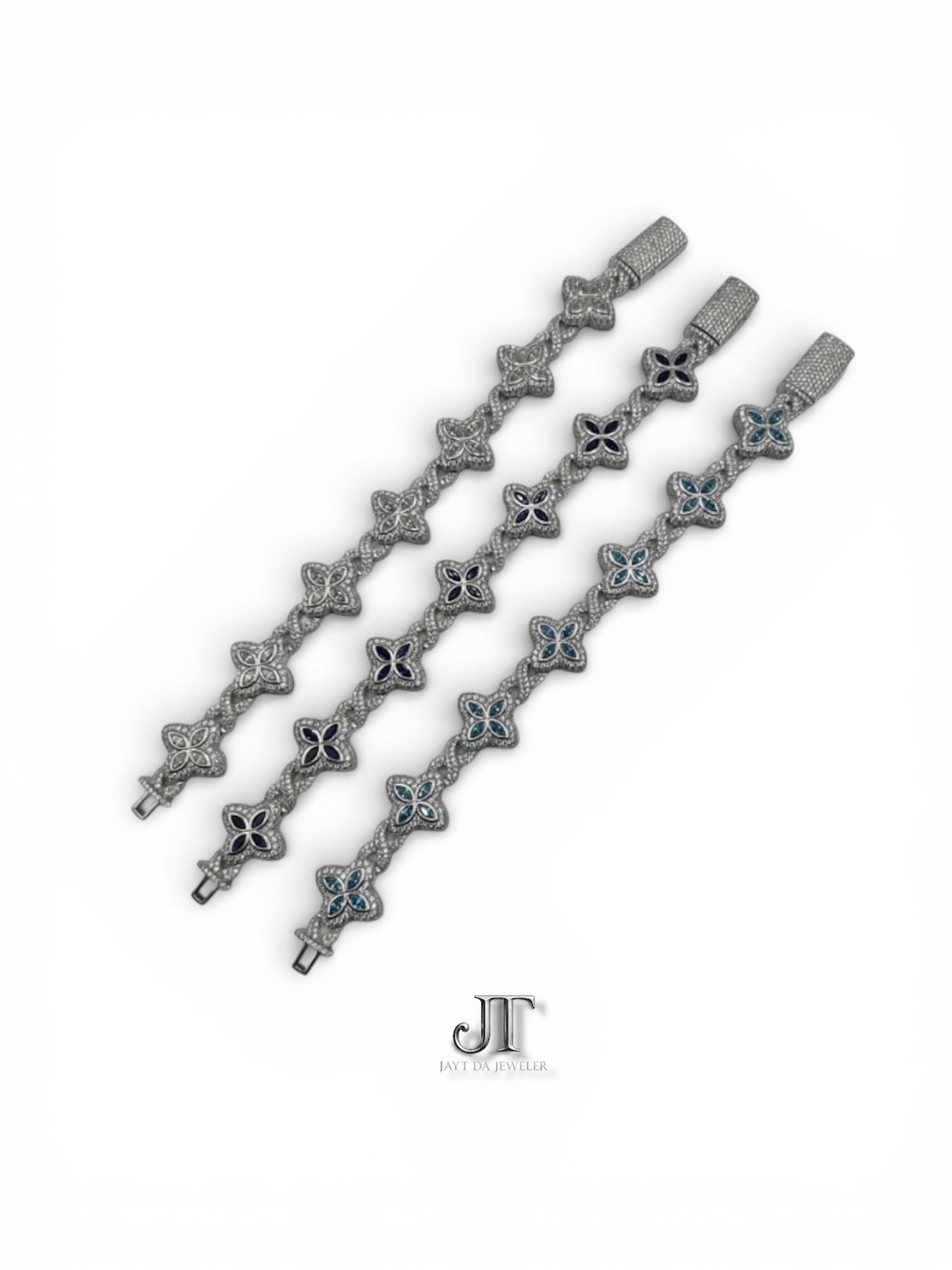 19mm Marquise Cut Infinity Link Bracelet .925 Silver