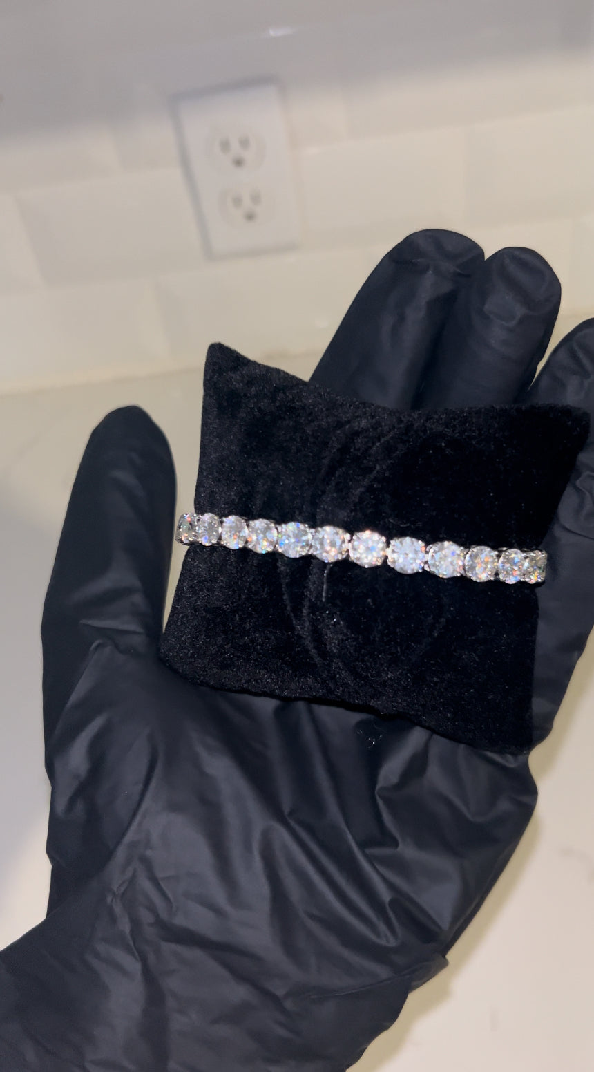 6.5mm VVS Moissanite Tennis Bracelet .925 Silver