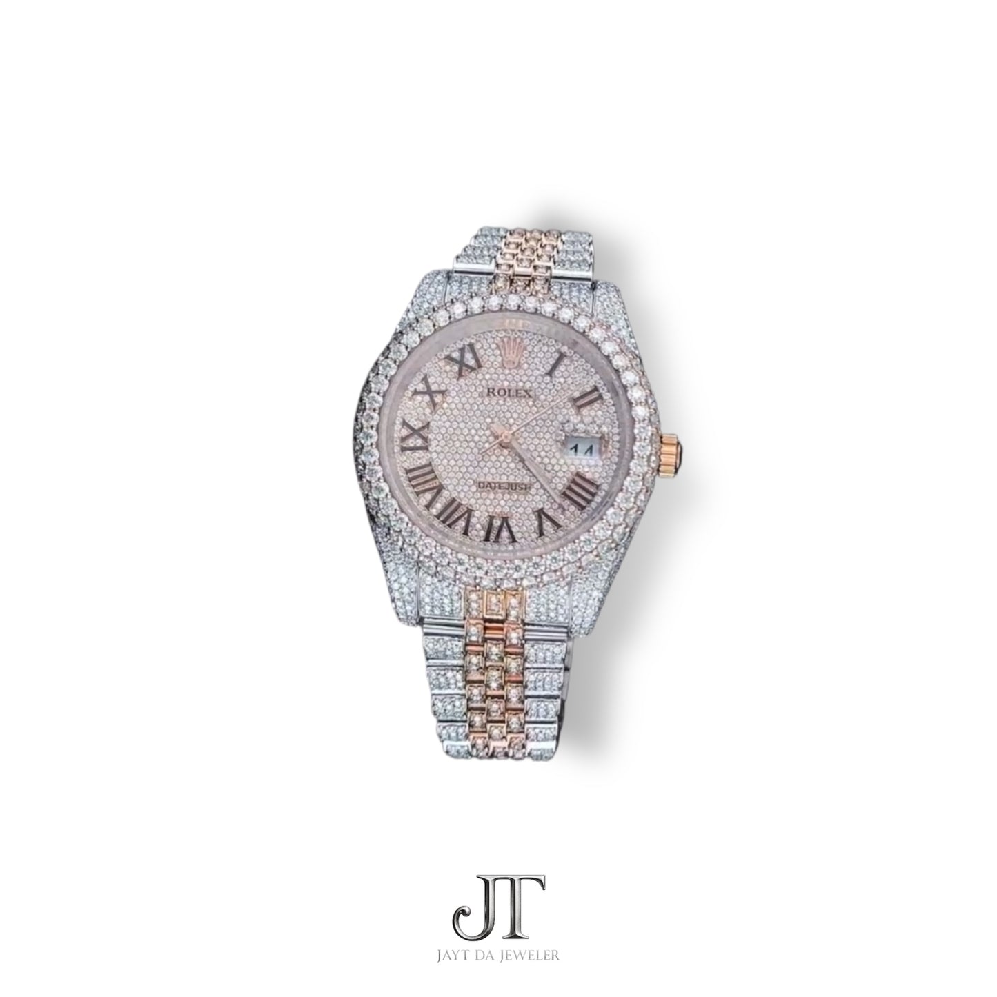 DJ Two Tone Rose & White Moissanite Watch
