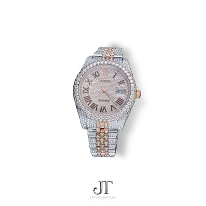 DJ Two Tone Rose & White Moissanite Watch