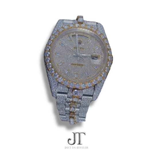 DD Two Tone Yellow & White Moissanite Watch
