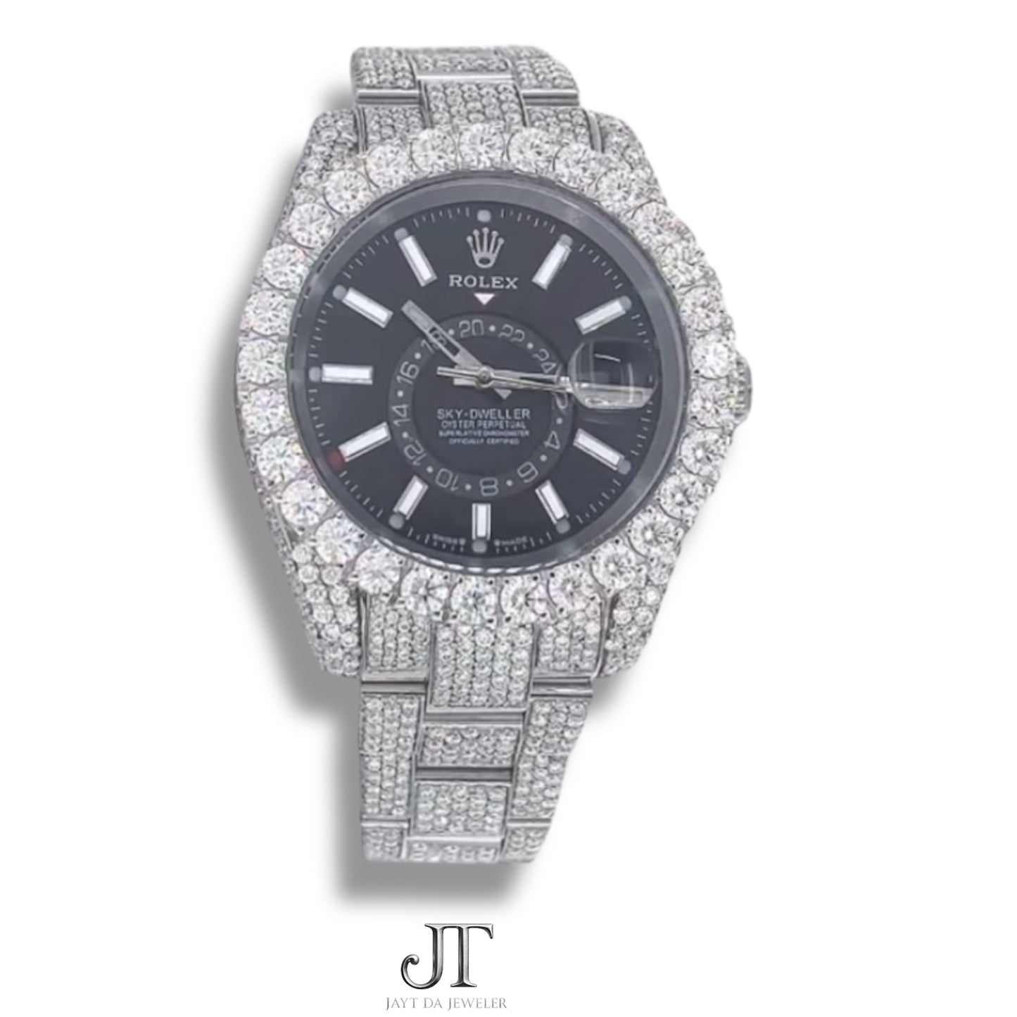 RX Black Dial Moissanite Watch