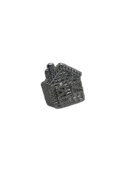 Trap House Moissanite Ring – Iced-Out Baguette & Round Cut in .925 Silver