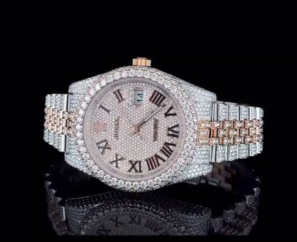 DJ Two Tone Rose & White Moissanite Watch