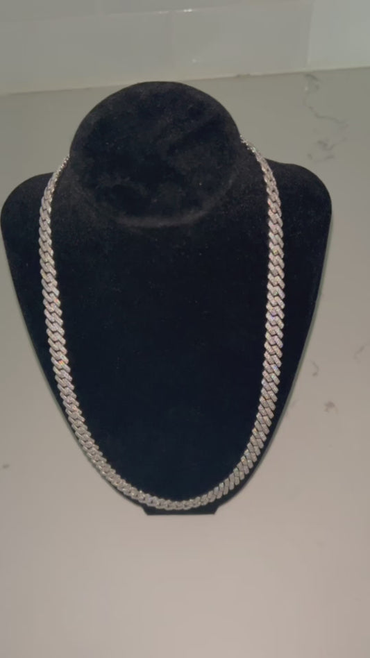 10mm VVS Moissanite Cuban Link Chain .925 Silver