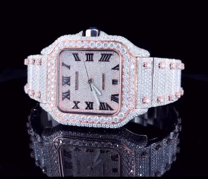 CS Two Tone Rose & White Moissanite Watch
