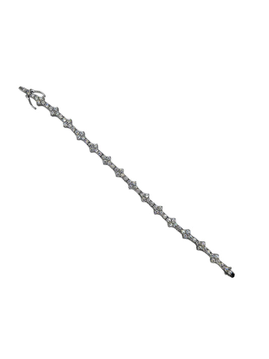 3mm Moissanite Cross-Link Tennis Bracelet