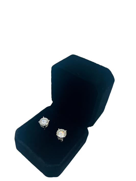 Solitaire Moissanite Earring .925 Silver