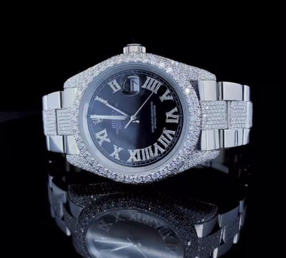 RX OP Black Dial Moissanite Watch